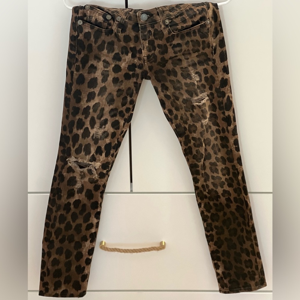 R13 Leopard Skinny Jeans